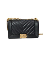 将图片加载到图库查看器，Chanel Leboy Old Medium Black Calfskin Gold-tone Hardware
