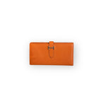 Charger l&#39;image dans la galerie, Hermes H Bearn Wallet Orange Chevre Mysore Palladium Hardware
