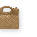 将图片加载到图库查看器，Chanel 31 Mini Shopping Tote Quilted Lambskin Milk Tea/Beige, Gold-Tone Hardware
