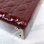 Charger l&#39;image dans la galerie, Christian Dior Lady Dior Medium Bordeaux Patent Silver-tone Hardware
