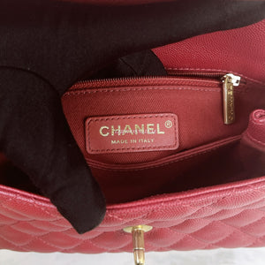 Chanel Coco Handle Small Red Caviar Gold-tone Hardware