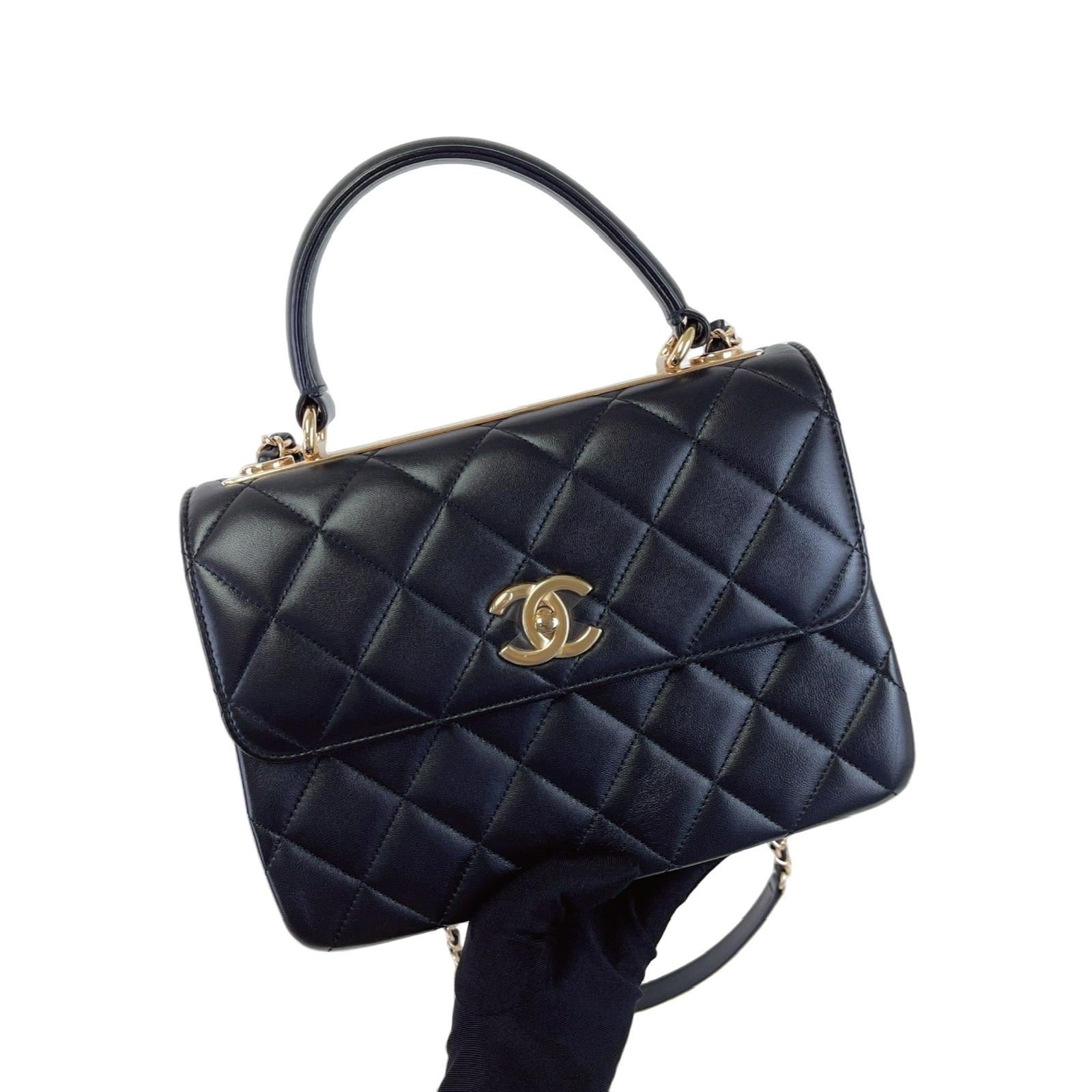 Chanel Trendy CC Small Black Lambskin Rose Gold Hardware