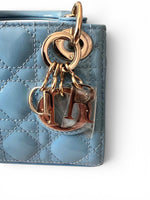 将图片加载到图库查看器，Christian Dior Lady Dior Micro Baby Blue, Gold-tone Hardware
