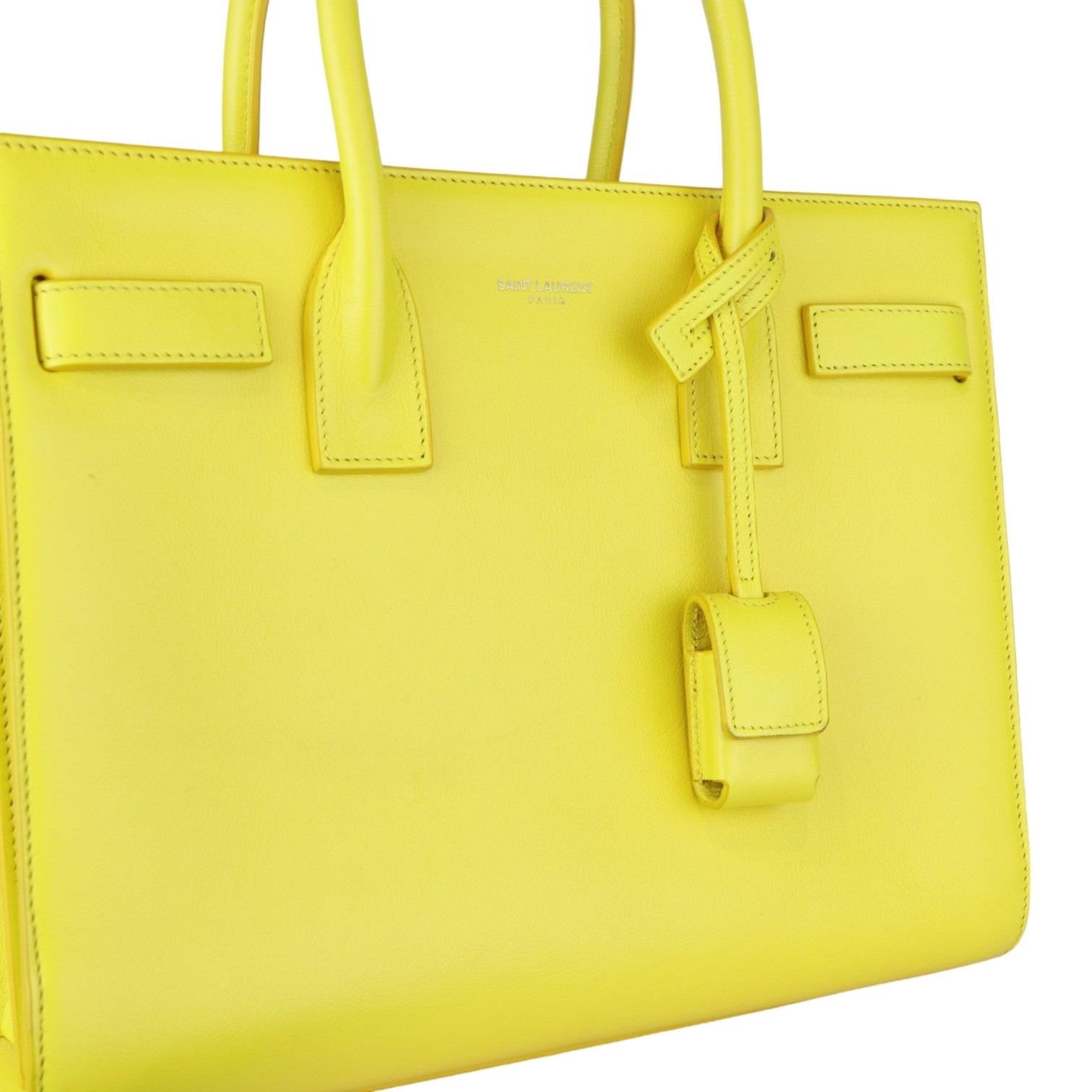 Saint Laurent Sac De Jour Baby Calfskin Leather Yellow GHW