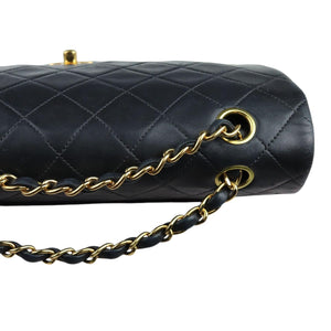 Chanel Timeless Classic Medium - Vintage. Black Diamond Quilted Lambskin, 24kt Gold-plated Hardware