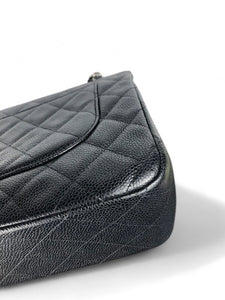 Chanel Timeless Classic Jumbo Black Caviar Silver-tone Hardware