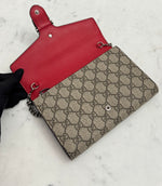 Load image into Gallery viewer, Gucci Dionysus Ebony/Beige GG Supreme Wallet on Chain WOC, Silver-toned Hardware, Red Interior
