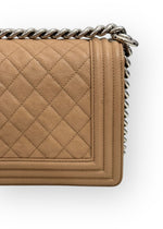 Load image into Gallery viewer, Chanel Leboy Old Medium Dark Beige Diamond Quilted Caviar Leather/Grained Calfskin, Shiny Silver-tone Hardware
