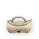 将图片加载到图库查看器，Chanel Coco Handle Small Light Beige Caviar Ruthenium Hardware
