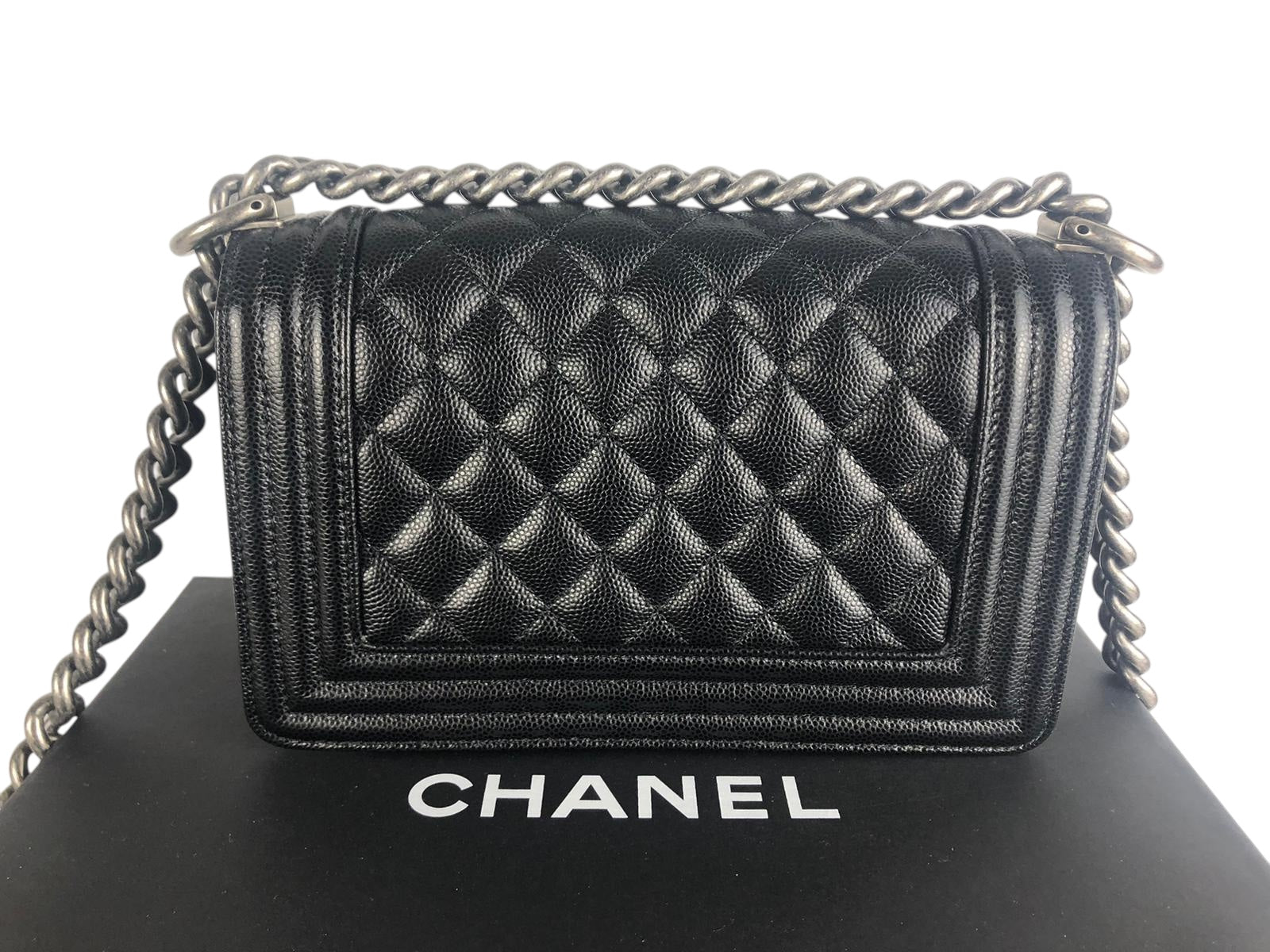 Chanel Leboy Small Quilted Black Caviar / Grained Calfskin, Ruthenium Hardware