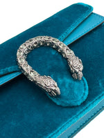 Load image into Gallery viewer, Gucci Dionysus Super Mini Peacock Velvet Crystal Embellished and Silver-tone Hardware
