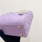 将图片加载到图库查看器，Christian Dior My Lady ABCDior Small Lilac Lambskin, Gold-tone Hardware - Small
