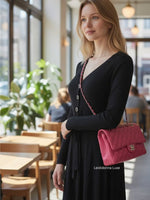 Load image into Gallery viewer, Chanel Timeless Classic Medium M/L Dark Pink Caviar, Gold-tone Hardware
