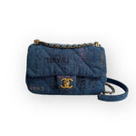 Load image into Gallery viewer, Chanel Classic Mini Rectangle 22P Blue Denim Mood, Gold-tone Hardware
