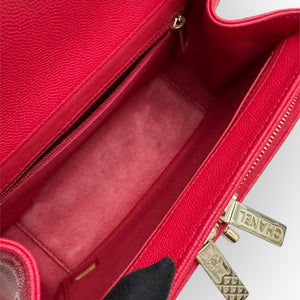 Chanel Business Affinity Small, Strawberry Red Grained Calfskin - Caviar, Gold-tone Hardware