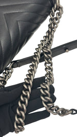 Load image into Gallery viewer, Chanel Leboy Old Medium Black Caviar / Grained Calfskin Leather, Chevron, Ruthenium Hardware
