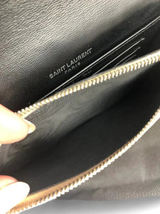 Saint Laurent YSL Wallet On Chain Gold Snakeskin Gold Hardware