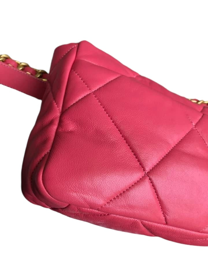 Chanel19 Pink Goatskin Mixed Hardware Small