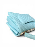 将图片加载到图库查看器，Chanel Trendy CC Small Chevron Sky Blue Lambskin Gold-tone Hardware
