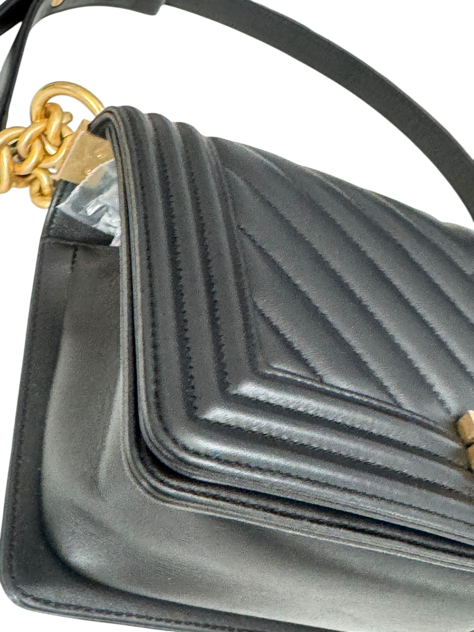 Chanel Leboy Old Medium Black Calfskin Gold-tone Hardware