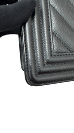 Load image into Gallery viewer, Chanel Leboy Old Medium Black Caviar / Grained Calfskin Leather, Chevron, Ruthenium Hardware
