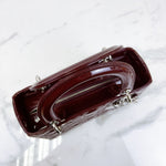 Charger l&#39;image dans la galerie, Christian Dior Lady Dior Medium Bordeaux Patent Silver-tone Hardware
