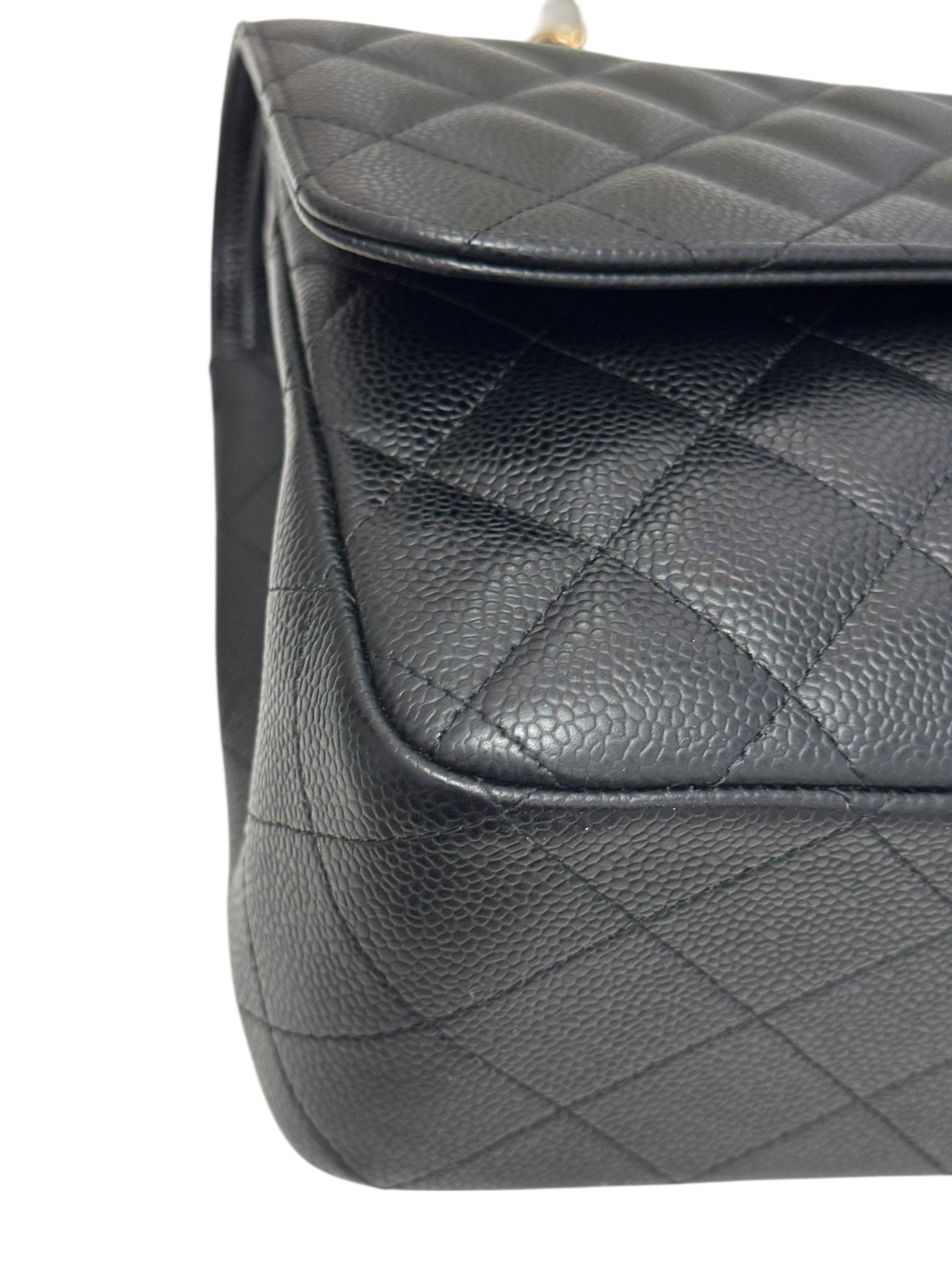 Chanel Timeless Classic Jumbo Black Caviar Gold-tone Hardware