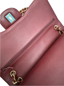 Chanel Timeless Classic Jumbo Burgundy Lambskin Gold-tone Hardware