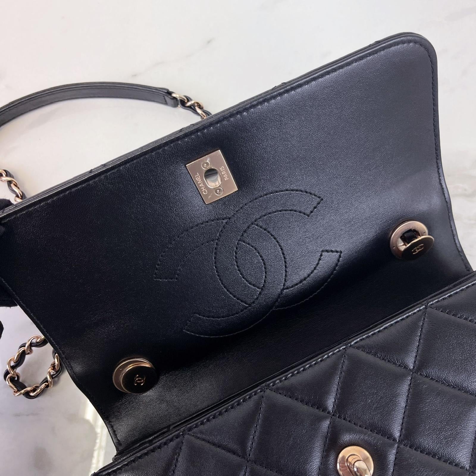 Chanel Trendy CC Small Black Lambskin Rose Gold Hardware