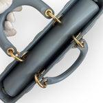 将图片加载到图库查看器，Christian Dior Lady D-Joy Medium Cloud Blue Lambskin Cannage Gold-tone Hardware
