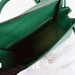 Charger l&#39;image dans la galerie, Hermes Kelly Sellier 32 Vert Vertigo Epsom Palladium Hardware
