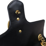 将图片加载到图库查看器，GUCCI GG Marmont Small Shoulder Calfskin Matelasse Black GHW Small
