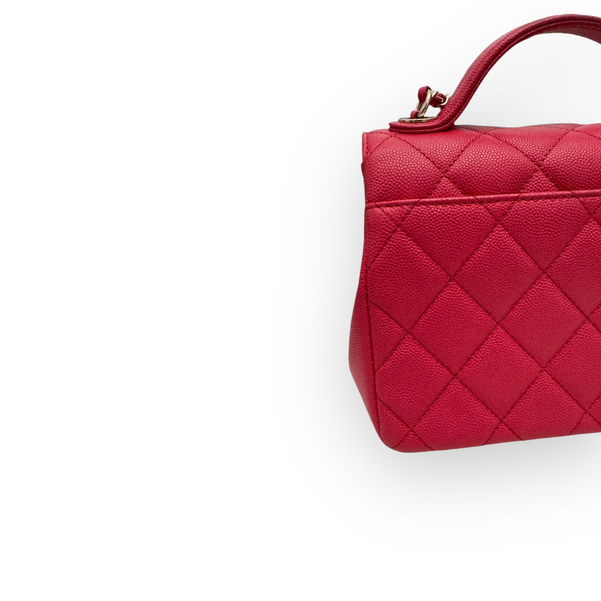 Chanel Business Affinity Small, Strawberry Red Grained Calfskin - Caviar, Gold-tone Hardware