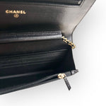 Load image into Gallery viewer, Chanel Classic Leboy Wallet on Chain, Black Diamond Quilted Patent Leather, Gold-tone Hardware
