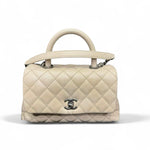 将图片加载到图库查看器，Chanel Coco Handle Small Light Beige Caviar Ruthenium Hardware
