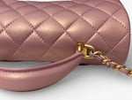 将图片加载到图库查看器，Chanel Mini Top Handle Iridescent Pink Lambskin Gold-tone Hardware
