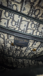 将图片加载到图库查看器，Christian Dior Saddle Bag Medium Navy Oblique Canvass Gold-tone Hardware
