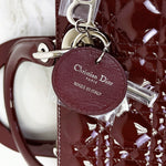 Charger l&#39;image dans la galerie, Christian Dior Lady Dior Medium Bordeaux Patent Silver-tone Hardware
