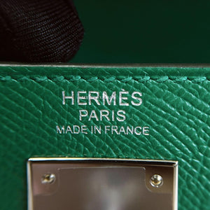 Hermes Kelly Sellier 32 Vert Vertigo Epsom Palladium Hardware