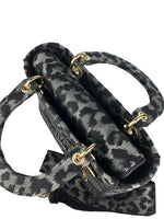 将图片加载到图库查看器，Christian Dior Lady D-Lite Medium Grey and Black Leopard Pattern Mizza Embroidery  Gold-tone Hardware
