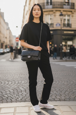 将图片加载到图库查看器，Chanel Timeless Classic Medium M/L Chevron Black Caviar Silver-tone Hardware
