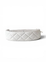 将图片加载到图库查看器，Chanel Half Moon Mesh Bag Ivory Lambskin Gold-tone Hardware
