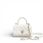 Load image into Gallery viewer, Chanel Coco Handle Mini White Caviar Gold-tone Hardware
