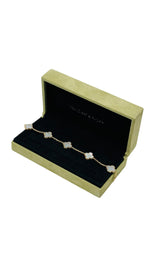 Load image into Gallery viewer, Van Cleef and Arpels Vintage Alhambra Bracelet, 5 Motifs, 18K Yellow Gold, Mother of Pearl
