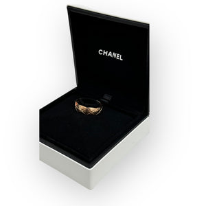 Chanel Coco Crush Quilted Ring, Beige/Pink Gold
Size 58EU/8.5US, Small (Middle) Version