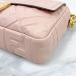 Load image into Gallery viewer, Fendi Medium Nappa FF 1974 Embossed Baguette Rose Pink, Gold-tone Hardware
