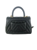 Charger l&#39;image dans la galerie, Chanel Coco Handle Small Chevron Quilted Black Caviar, Gold-Tone Hardware
