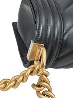 将图片加载到图库查看器，Chanel Leboy Old Medium Black Calfskin Gold-tone Hardware
