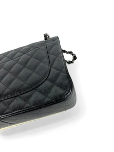 Chanel Timeless Classic Jumbo Black Caviar Silver-tone Hardware