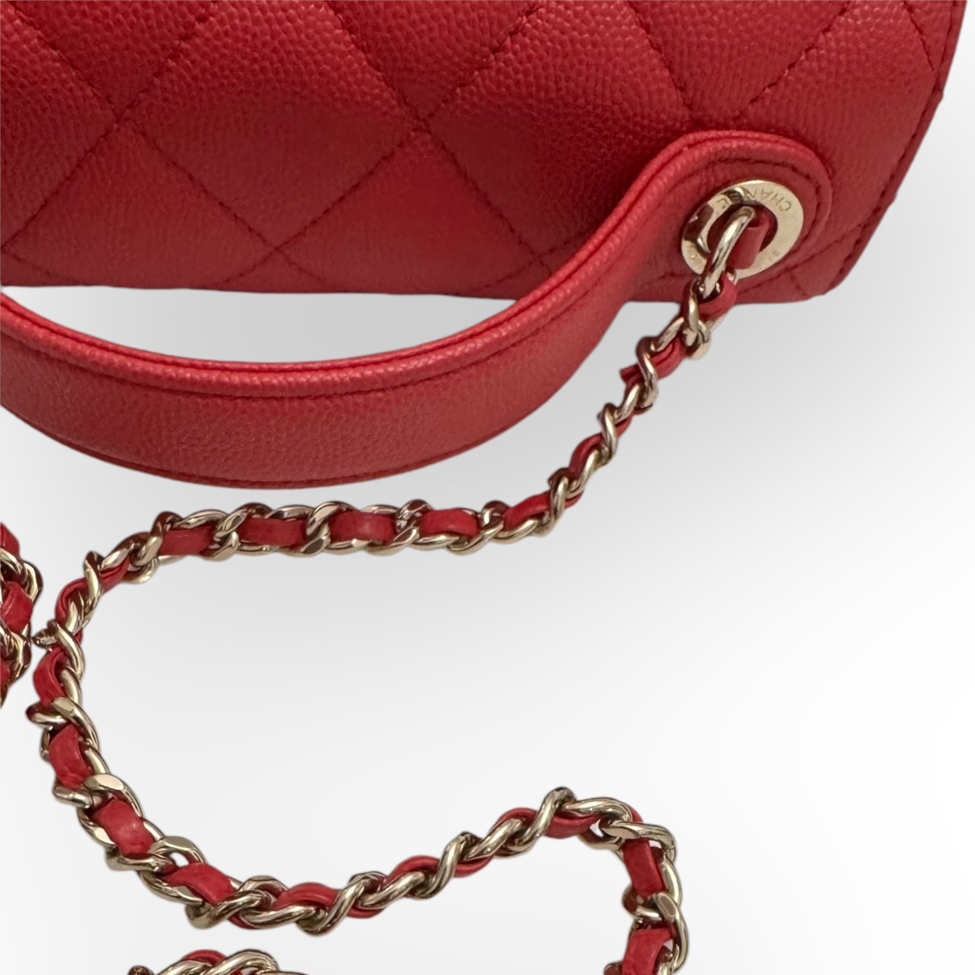 Chanel Business Affinity Small, Strawberry Red Grained Calfskin - Caviar, Gold-tone Hardware